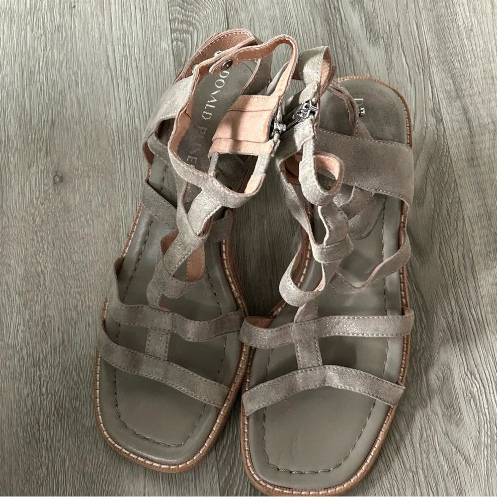 Donald J. Pliner Olive Suede Strappy Block Heel Sandal